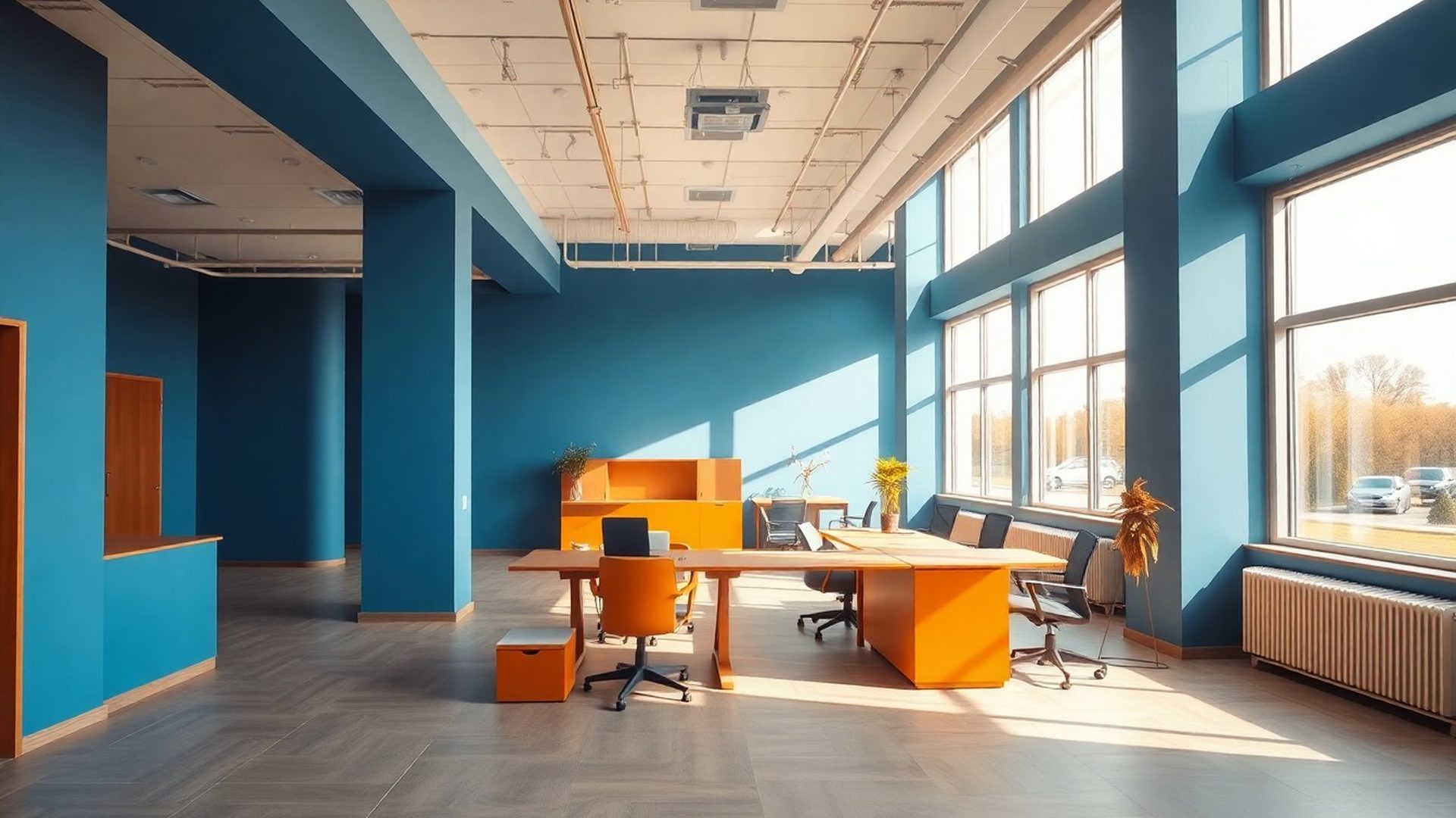 Birou BusinessVision în Craiova, lumină naturală și mobilier minimalist