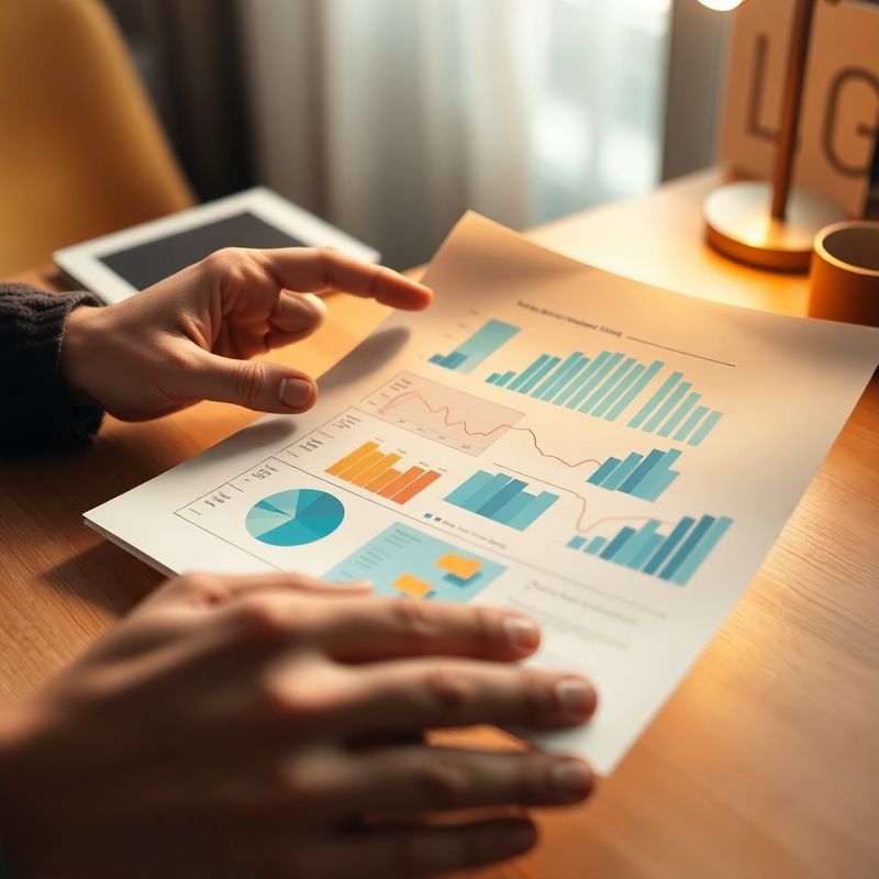 Prim-plan cu mâini analizând o diagramă financiară pe hârtie crem